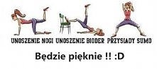 Wspaniałe ćwiczenia na nóżki! :D Przysiady sumo, unoszenie nóg i unoszenie bioder to idealna rozgrzewka!