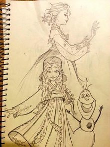 Elsa, Anna i Olaf.
(To nie jest moja praca)