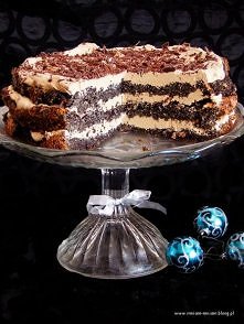 tort makowy z kremem kawowym