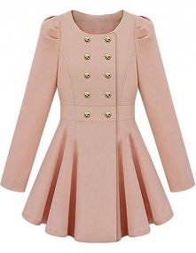 rozm XS, ale na S takze pasuje,nowy płaszczyk rozkloszowany, kolor jak na zdjęciu, złote guziczki. 250zł