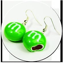 handmade, kolczyki m&ms