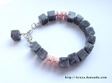 Bransoletka z labradorytu i korala