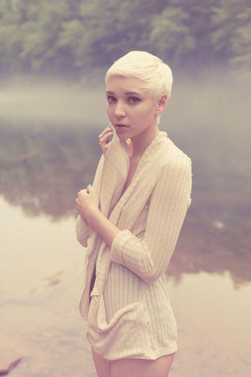 Platinum pixie cut