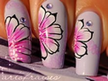 Nail art one stroke style russe / how to do russian one stroke nail art