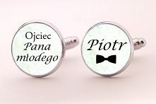 Ślubne spinki do mankietów dla Ojca Pana Młodego. Ręcznie robione ślubne spinki do mankietów z wysokiej jakości grafiką pokrytą wypukłym, powiększającym szkiełkiem. Idealne dla ...