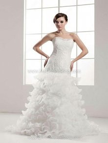 Princess Sweetheart Organza Taffeta Court Train Tiered Wedding Dresses
