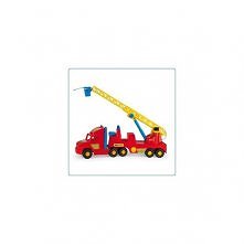 Wader 36570 - Wader Super Truck Straż Pożarna 77,5cm długości dla Dzieci od 2 lat z wysuwaną obracającą się drabiną. Zestaw Wader 36570 zawiera: pojazd, zbiorniczek na wodę, pom...