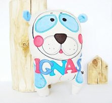 Miś z imieniem handmade od Lady Stump. Handmade toy
