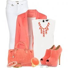 stylizacja w kolorze łososi...