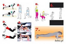 0. Zacznij od 5 minut:
-pajace
-trucht w miejscu
-skip A
-skip C
-sprint w miejscu

Znajdziesz jeszcze 4 minuty?
1. 1min - podpór przodem, ściąganie kolan do klatki piersiowej
2...