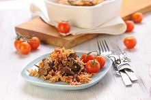 Zapiekanka z wątróbki i ryż...