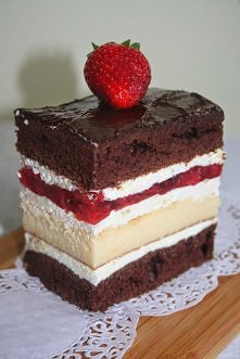 Ciasto Cztery Smaki 

 SKŁADNIKI:


    Ciasto Kakaowe:
        2 szklanki mąki pszennej
        3 łyżki kakao
        2 łyżeczki proszku do pieczenia
        łyżeczka sody oczy...