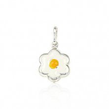 Srebrna Zawieszka Biały Kwi...