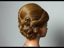 Wedding prom hairstyle for long medium hair. Вечерняя прическа для длинных волос.