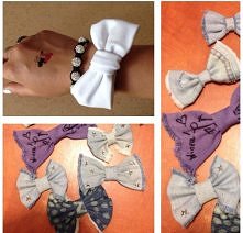 kokardki można założyć na opaskę lub spinkę ;)