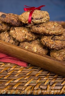 Korzenne ciasteczka owsiane z czekoladą i słonecznikiem