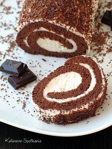 Kakaowa rolada z kremem ban...