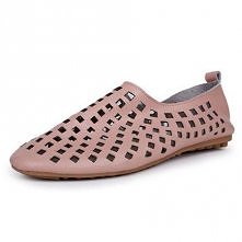 Checkered Cut Out Flat Slip On Loafer Sandal