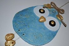 Niebiesko-złota sowa, do ku...