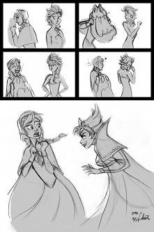 Elsa w pierwotnej postaci jako Królowa Śniegu :P