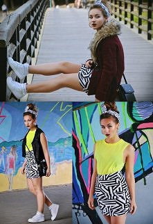 Moja niegrzeczna wersja pin-upu :) Czerń, biel i neon :)