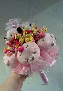 słodki bukiecik z pluszaków