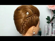 French twist hairstyle for long medium hair. Вечерняя прическа: Ракушка с косой.