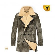 Mens Double Breasted Shearling Coat CW878091
