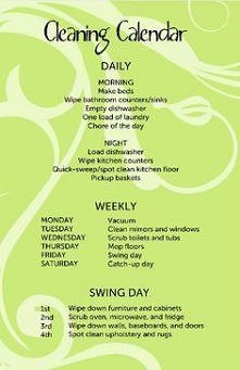 cleaning schedule