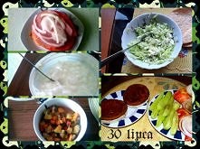 Śniadanie:
Chleb pełnoziarnisty żytni (Oskroba) z pomidorem, polędwicą sopocką (Madej Wróbel) i cebulką
II Śniadanie:
Serek wiejski lekki (K-Classic, Kaufland)
Obiad:
Leczo z cu...