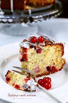 Najlepsze ciasto ucierane – cytrynowe z makiem i porzeczkami – Puszyste i wilgotne
