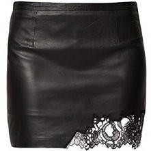 Skórzana spódnica z koronką...