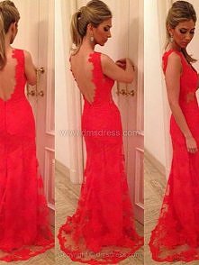 Trumpet/Mermaid V-neck Lace...
