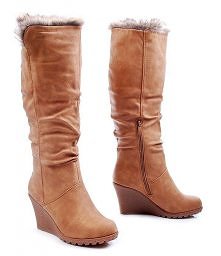 Kliknij i sprawdź modele - JUST WOMEN -  KOZAKI NA KOTURNIE Z FUTERKIEM 6675C/S3-98P