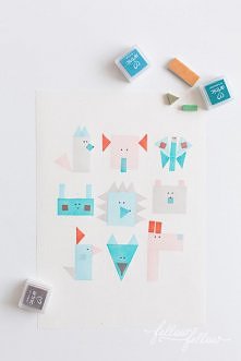 pomysł na stemplowany obrazek DIY