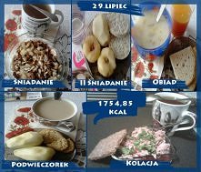 29 Lipiec:
Śniadanie: Jogurt naturalny 0% tł., banan, rodzynki, migdały w płatkach, odrobina orzechów włoskich, szczypta kakao, herbata zielona z pigwą Big Active.
II Śniadanie:...