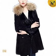 Black Shearling Coat Ladies CW644369