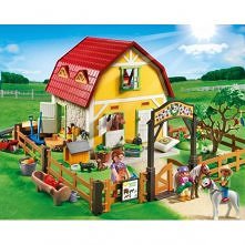 Playmobil 5222 - Stadnina Kucyków Zestaw Serii Playmobil Country dla dzieci od lat 4 zawiera aż 230 elementy: w tym stajnię dla kucyków z niezliczoną ilością akcesoriów, zagrodę...