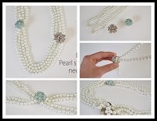 How to make pretty DIY pearl statement necklace