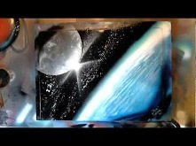 Earth &amp; Moon - Spray Paint Art by René Schell