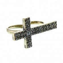 Pierścionek krzyż zdobiony ...