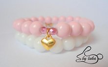 Piękne jasnoróżowe koraliki z serduszkiem. Dla księżniczek i nie tylko! fb.com /bransoletkibyluka