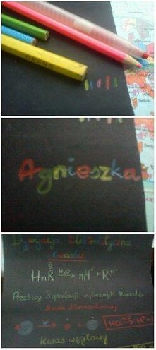 prosty sposób na fajny plakat ;)
zwykłe kredki ołówkowe i czarna kartka papieru