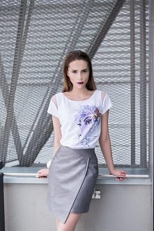 Spódnica skórzana S069 asymetryczna