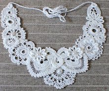 Koronkowy naszyjnik "biały" 2