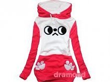 bluza różowo- biała