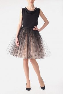 spódnica S031 w kropki,bluzka jerseyowa T057