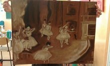 Kojarzy ktoś Edgarda Degasa i jego baletnice ? To moja próba kopiotwórstwa ;d  (suchymi pastelami )