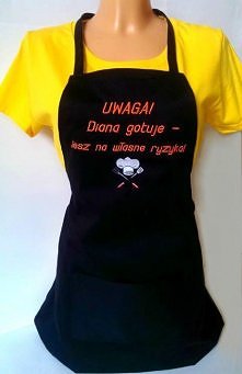 Niebanalny pomysł na prezent. Fartuch kuchenny z dowolnym tekstem. Mile zaskocz drugą osobę. Haft-Art Tarnów