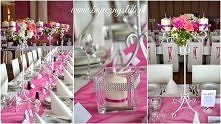 dekoracja sali weselnej - pink